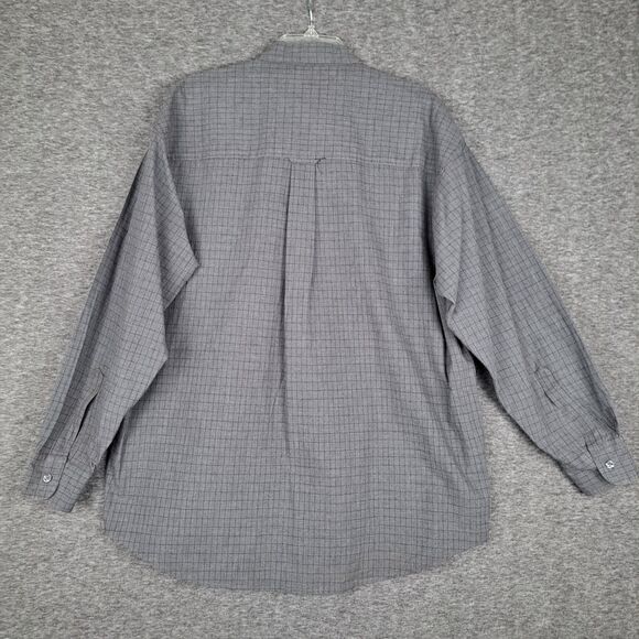 Chaps Ralph Lauren VTG Men’s Long Sleeve Button Up Shirt Gray Windowpane Large - Picture 3 of 10